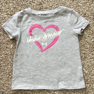 Under Armour Kids Tee with Pink Heart Graphic